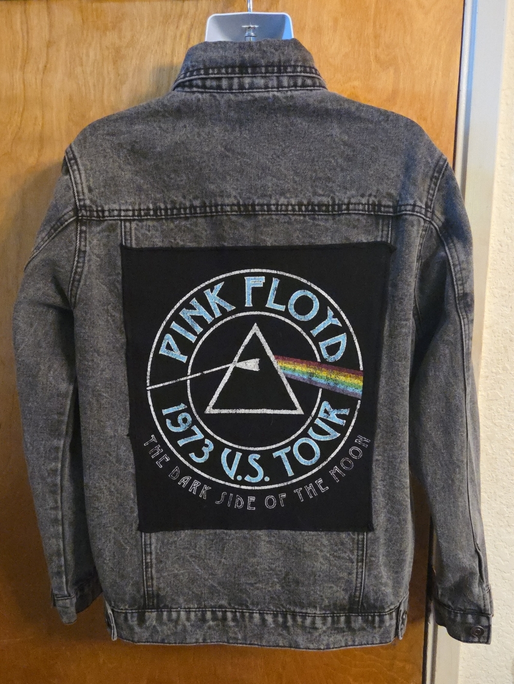 Pink Floyd Denim 1973 U.S Tour Jacket Distressed Stonewash Black Women's Medium